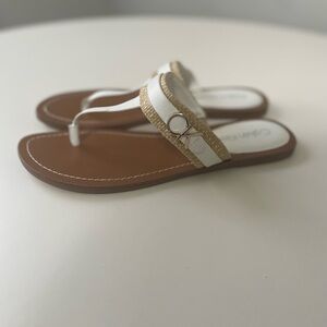Calvin Klein Tan and White Sandals